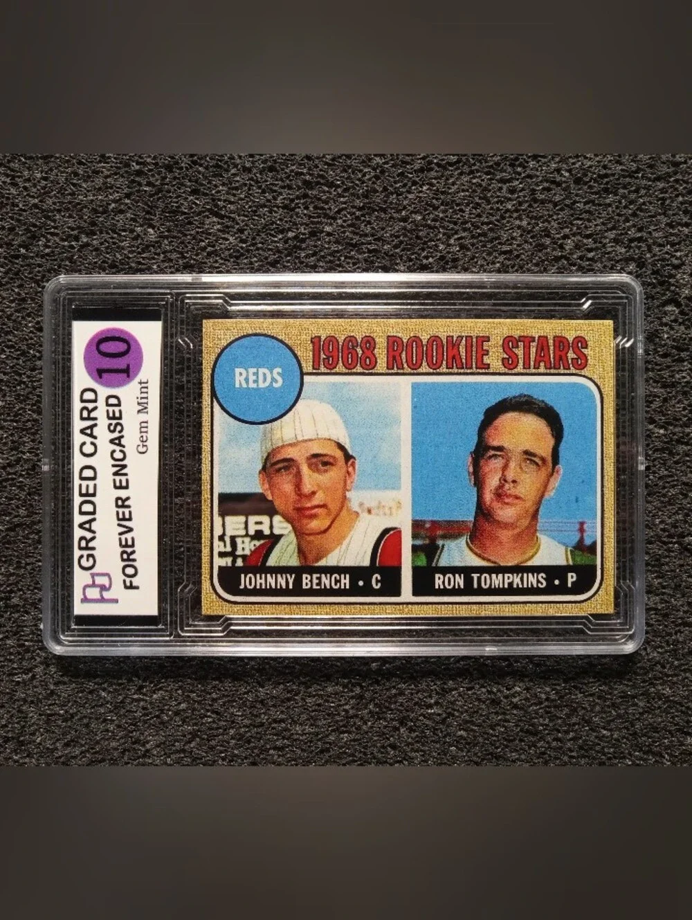 Johnny Bench, Ron Tomkins Cincinnati Reds HOF Baseball Card